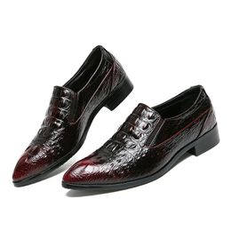 Crocodile Shoes Men Formal Coiffeur Oxford Shoes For Men Italian Leather Shoes Men Dress Sepatu Slip On Pria Buty Meskie