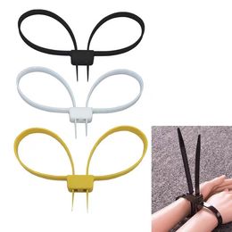 500pcs/lot plastic police handcuffs Double Flex Cuff Disposable Handcuffs Nylon Self Locking tie Cable Zip Ties