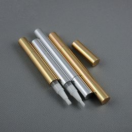 Aluminium Gold Silver 3ml twist up pen empty package teeth whitening pen whitenting gel pen Fast Shipping F2235