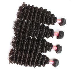 Bella Hair® 8-30 Brazilian Virgin Hair Bundles Deep Wave Hair Weaves Double Weft Unprocessed Natural Colour