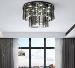 modern 2 layers crystal ceiling lights round crystal lighting AC110V 220v lustre LED living room bedroom lamp MYY