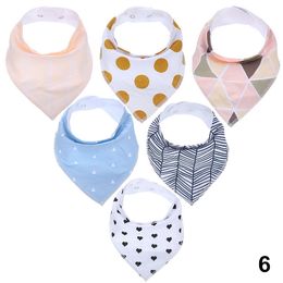 bandana bibs print Custom baby bibs triangle cotton baby bandana drool bibs 6 pack one sets Manufacturer custom print