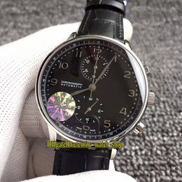 AJ Factory V4 version 7 Colors Portugieser 371447 ETA A7750 Automatic Chronograph Black Dial 3714 Mens Watch Sapphire Leather Sport Watches