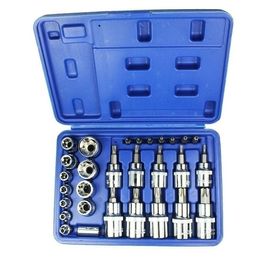 Freeshipping 29 pieces of chrome vanadium steel sleeve set Press batch sleeve head Machine repair auto repair Household tool set