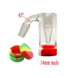 Healthy_Cigarette P025 Smoking Ash Catcher Bowl Female Male 14mm Joint 2.5mm Thickness Silicone Container Glass Ashcatcher Dab Rigs Bongs Tools