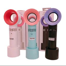 USB Bladeless Handheld Mini Cooler Fan Rechargeable Portable Leafless Fan 3 Speed Rating Handy Fan 3 colors.