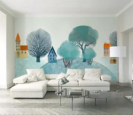 Modern Living Room Bedroom Wall Background 3d Carta Da Parati In Stile Nordico Forest Hill Interni Progettazione 3d Wallpaper Murale