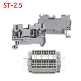 ST-2.5 Feed Through DIN Rail Cage Spring Clamp Terminal Blocks Kit Set 31A 800V