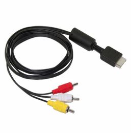 1.8m Audio Video To 5 RCA AV Cable for PS3/PS2 AV Component TV Video Cable black