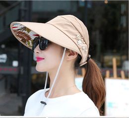 Fashion- Women Cool Hats Korean Style Women Outdoor Cycling Sun Hat Folding Sun Hat Free Shipping