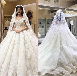 Luxury Lace Beads Floral Arabic Ball Gown Wedding Dresses Crystal Off Shoulder Arabia Bride Plus Size Saudi Dubai Bridal Gowns Custom Made
