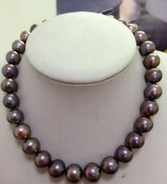 necklace Free shipping +++ 13-15mm Tahitian black red multicolor pearl necklace 18inch