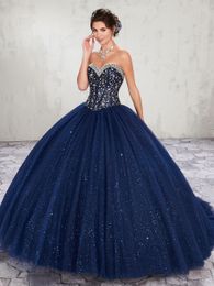 Shinning Navy Blue Quinceanera Dresses Sweetheart Crystal Beaded Special Occasion Prom Dress 2020 Wine Red Dance Prom Dresses Cust2534