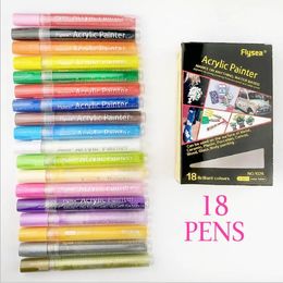 Ceramic Acrylic Marker Acrylic Paint Pens Painting Art Markers Set Permanent Paint Pen Fashion DIY Crafts Manga Pen School Supplies B7130