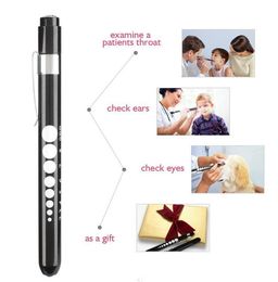 White yellow light medical pen Flashlight Mini Aluminium Alloy Led scale Pen torch Doctor Nurse EMT Emergency flashlights