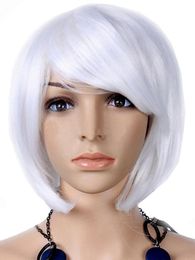 WIG New Women Modern Wigs Common Wig Hair White Uneven Simulation Short Wig Cap