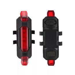 Red White USB Rechargeable Rear Warning Signal Light Kit For M365 Electric ScooterBicycle - White