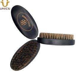 MOQ 50 PCS javali escova de cerdas para cabelos de barba preta punho de madeira escovas faciais rosto de madeira limpeza homens preparando logotipo personalizado