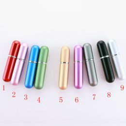 High Quality 5ml Aluminium Glass Perfume Bottles Mini Portable Travel Refillable Atomizer Bottle For Spray Scent Pump Case