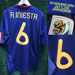 2010 Final Jersey A.iniesta Xavi Torres Alonso Caminero Puyol FABREGAS football jerseys WIth FInal Match Details SHirt