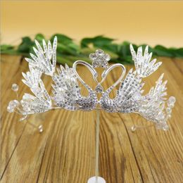 Headpieces Bride Crowns Headdress Korean Wedding Swan Handmade Queen Crown Princess Birthday Hair Tiaras Jewellery Headpieces278M
