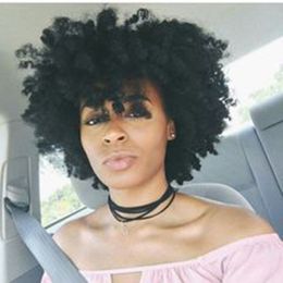 Good quality wholesale fashion style brazilian Hair short cut kinky curly wig Simulation Human Hair curly wig for ladies