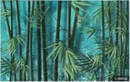 modern wallpaper for living room Modern bamboo forest water shadow art background wall painting