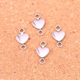 207pcs Charms heart connector Antique Silver Plated Pendants Making DIY Handmade Tibetan Silver Jewelry 15*7mm