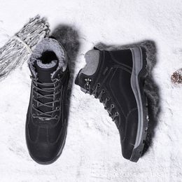 Теплые мужские сапоги зимние новые большие мужские ботинки снега бархат мягкий высокий топ хлопок обувь водонепроницаемый нескользящей короткие классические