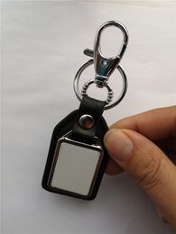 Keychains & Lanyards arrival sublimation pu key chains brown black rectangle round shaped blank key ring transfer printing diy custom consumable pu01 AB7I