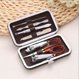 beauty tools UK - 7Pcs Nails Clipper Kit Manicure Set Stainless Steel Clippers Trimmers Pedicure Scissor Nail Clipper Sets Manicure Set Beauty Tool DBC VT0922