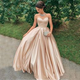 Cheap Long Prom Dresses 2020 Sweetheart Sleeveless Elegant Evening Party Gowns Custom Made Inexpensive Formal Wear