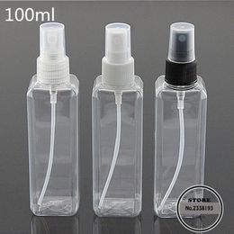 Free shipping 50pcs/lot 100ml Square spray bottle plastic perfume spray bottle, spray bottle, packaging bottle