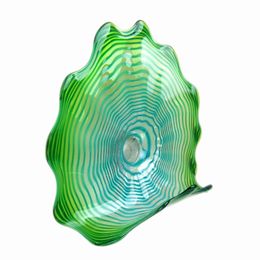 Murano Glass Hanging Plates Wall Art green color Hand Blown Murano Glass Elegant Tiffany Stained light for home and hotel