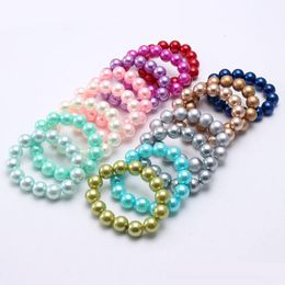 Wholesale Newest Fashion Solid Color Beads Kid Bracelet Beautiful Imitation Pearl Kid Bracelet Children Girl Bracelet Jewelry