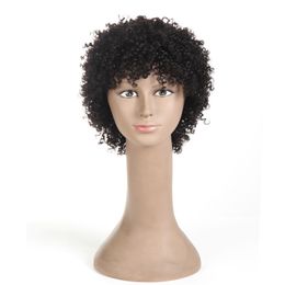 100% Real Hairstyle Wig Head Covers Sell Well In Europe And The United States Short Curly Hair Wig Head Covers
