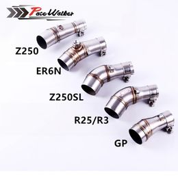 Motorcycle Adapter Exhaust middle pipe Muffler link pipe middle section for Ninja 250 250R Z250 Z300 ER6N R25 R3 GP