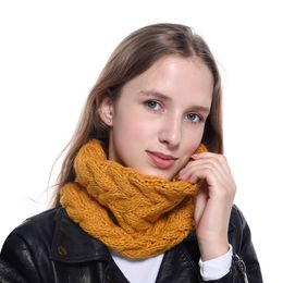 New Autumn Winter Women's knitted Neck Warm Knit Twist Scarf Warm Neckerchief S702