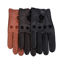 Fashion-2018 NewHot Sale Deerskin Gloves Four Seasons Fashion Driving Genuine Leather Full Finger Gloves Men AM032-5