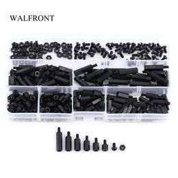 Freeshipping 250pcs/Box M2 M3 Male Female Standoffs Nylon Spacer Hex Column Screws Nuts Assortment Kit Threaded Pillar Repair Tools