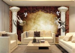 Customised Wallpaper For Walls Home Decoration European Roman Column Angel TV Background Wall 3d Character Wall paper