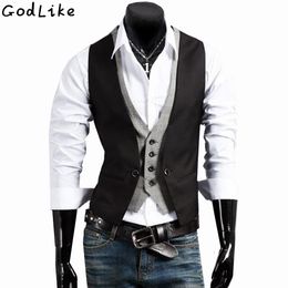 Mens Suit Vest 2017 Custom made New  Designer Formal Business Dress vest Slim Fit Gilet Male Sleeveless Waistcoat