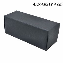 4.8x4.8x12.4 cm 20 PCS 100ML Black Kraft Paper Essential Oil Bottle Crafts Packaging Box Nail Polish Perfume Cosmetic Gifts Arts Packing Box