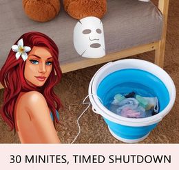 Mini Portable Ultrasonic Turbine Washing Machine Foldable Bucket Type USB Laundry Clothes Washer Cleaner for Home Travel