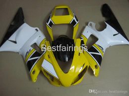 black yellow yamaha r1 UK - ZXMOTOR 7 gifts fairing kit for YAMAHA R1 1998 1999 white black yellow fairings YZF R1 98 99 BD24
