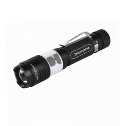 ZHISHUNJIA XM-L T6 + COB 3-Mode White + Red Zooming Flashlight - Black