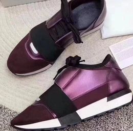 2019 Hot Fashion Classic Designer Sneaker Man Woman Scarpe casual in pelle vera in pelle puntata Race Runner Shoes Outdoors Schedele