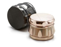 Zinc Alloy Four-Layer Drum Smoke Grinder 63mm Mesh Chamfered Metal Smoke Grinder