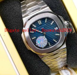 Luxury mens Business watches Top Quality PF Factory 904L Steel Nautilus Case Edition Blue Textured Dial Bracelet Cal.324 Automatic Folding mechanical