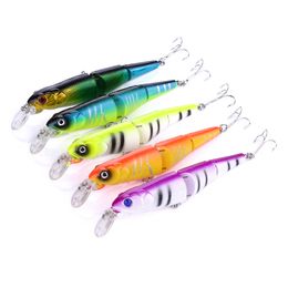 HENGJIA 50pcs Jointed Lure Swimbait Minnow Lures fishing lures Hard tackle crankbait fishing baits 12.5CM 16.2G 4#hooks JM008